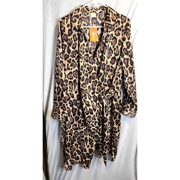 NWT Intempo WOMENS Leopard Print Wrap Shirt Dress SEXY Size 1X - Picture 5 of 8